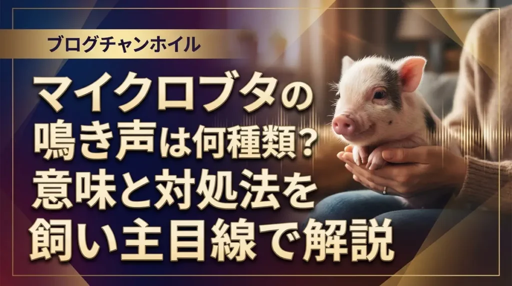 マイクロブタの鳴き声は何種類？意味と対処法を飼い主目線で解説