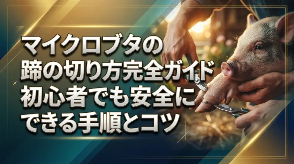 マイクロブタの蹄の切り方完全ガイド｜初心者でも安全にできる手順とコツ
