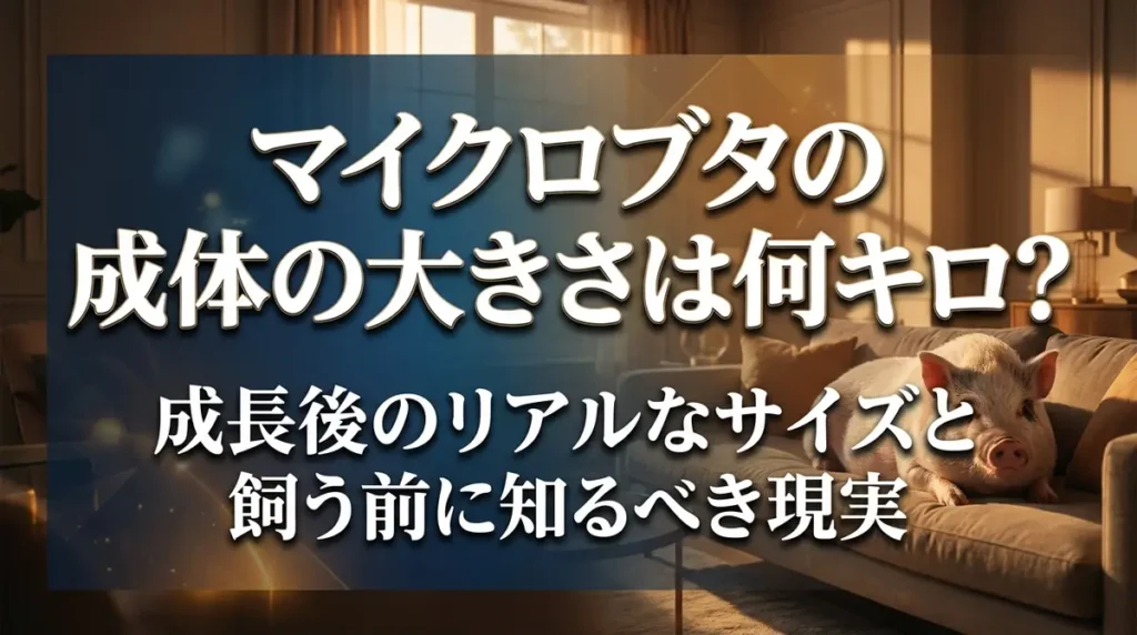 マイクロブタの成体の大きさは何キロ？成長後のリアルなサイズと飼う前に知るべき現実