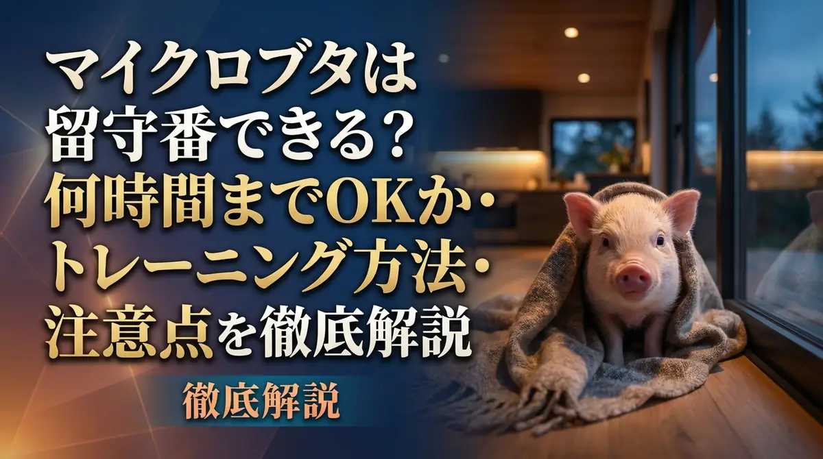 マイクロブタは留守番できる?何時間までOKか・トレーニング方法・注意点を徹底解説
