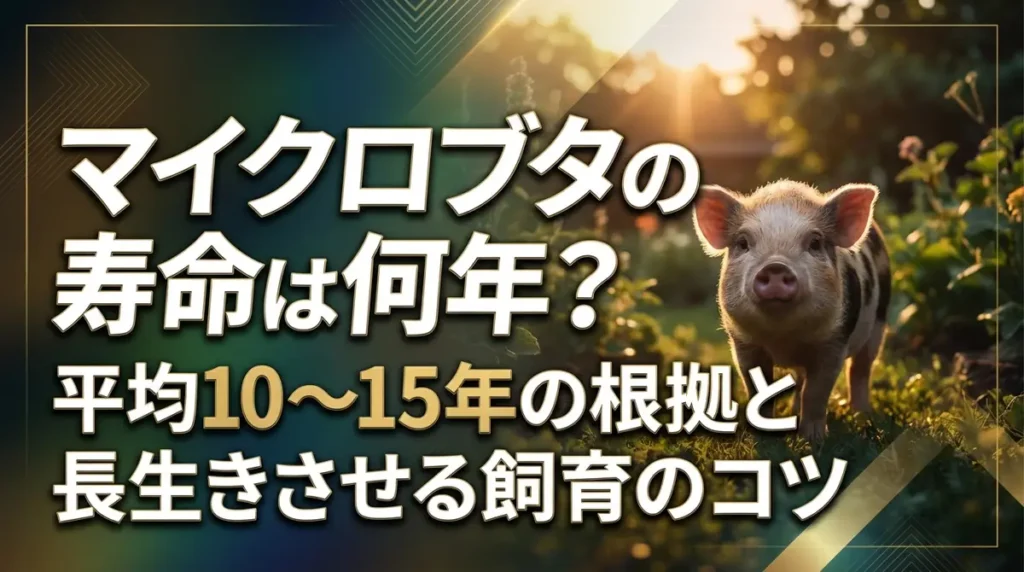 マイクロブタの寿命は何年？平均10〜15年の根拠と長生きさせる飼育のコツ