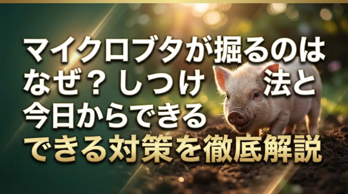 マイクロブタが掘るのはなぜ？しつけ方法と今日からできる対策を徹底解説